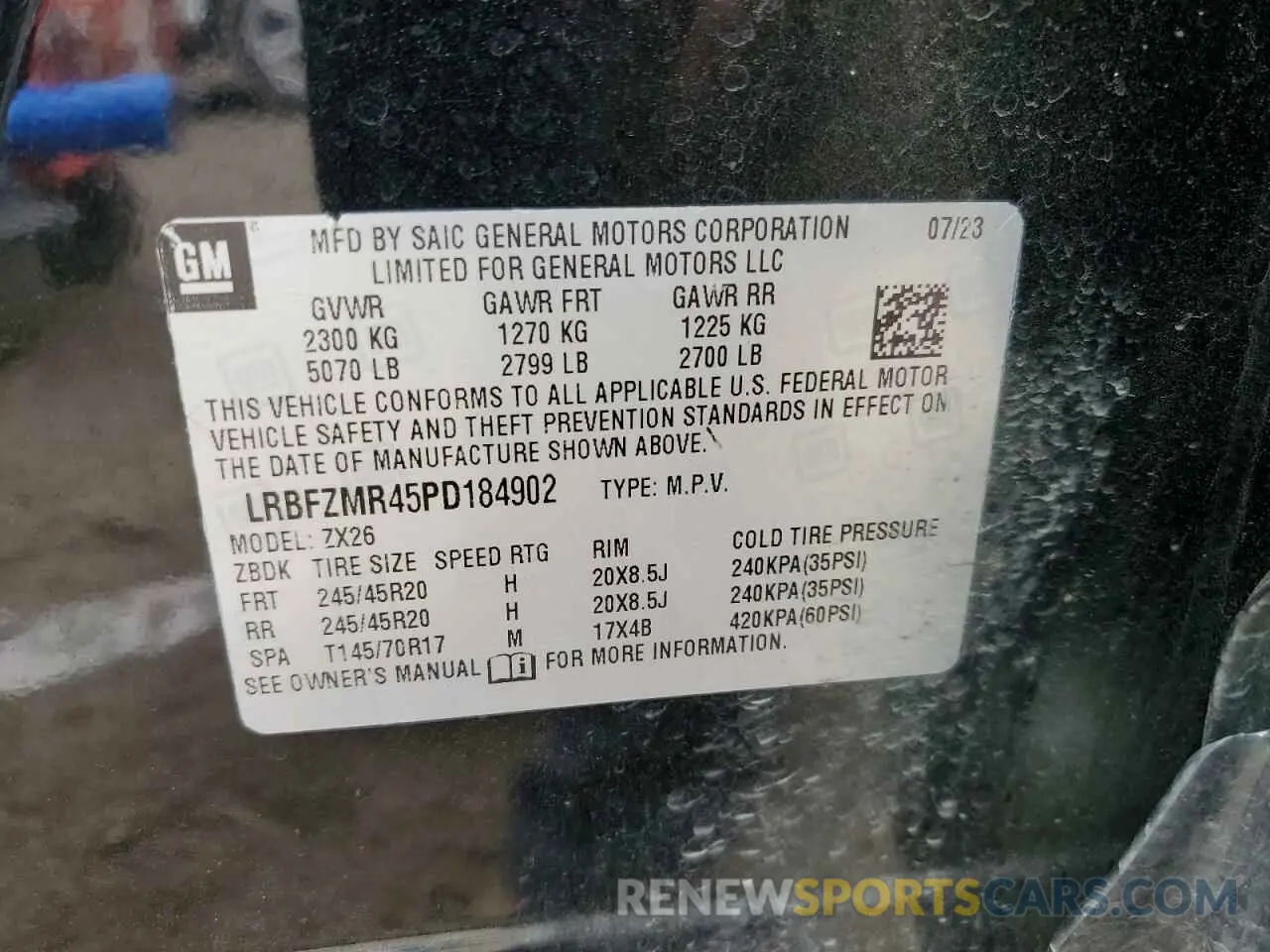 13 Фотография поврежденного автомобиля LRBFZMR45PD184902 BUICK ENVISION 2023