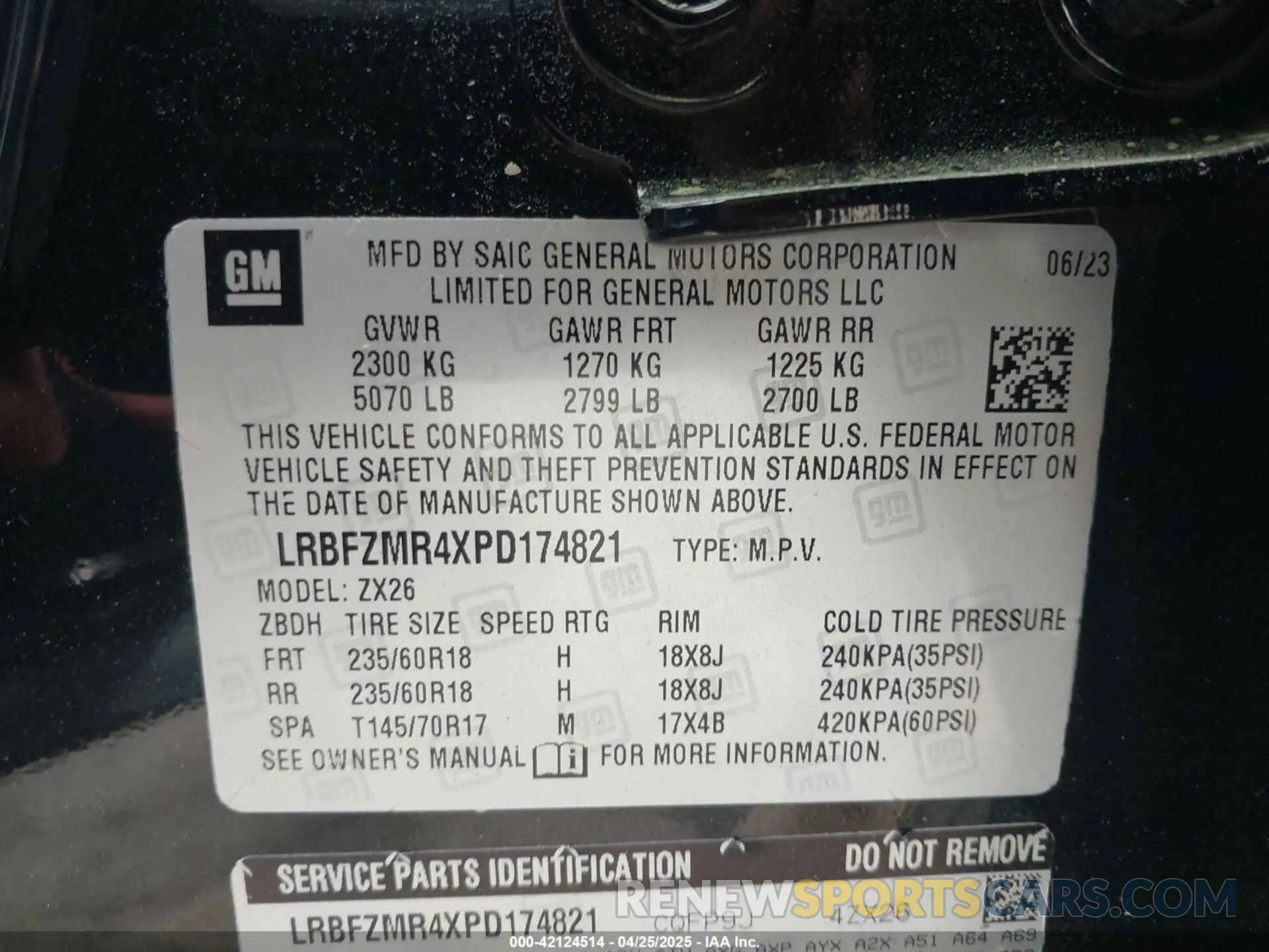 9 Photograph of a damaged car LRBFZMR4XPD174821 BUICK ENVISION 2023