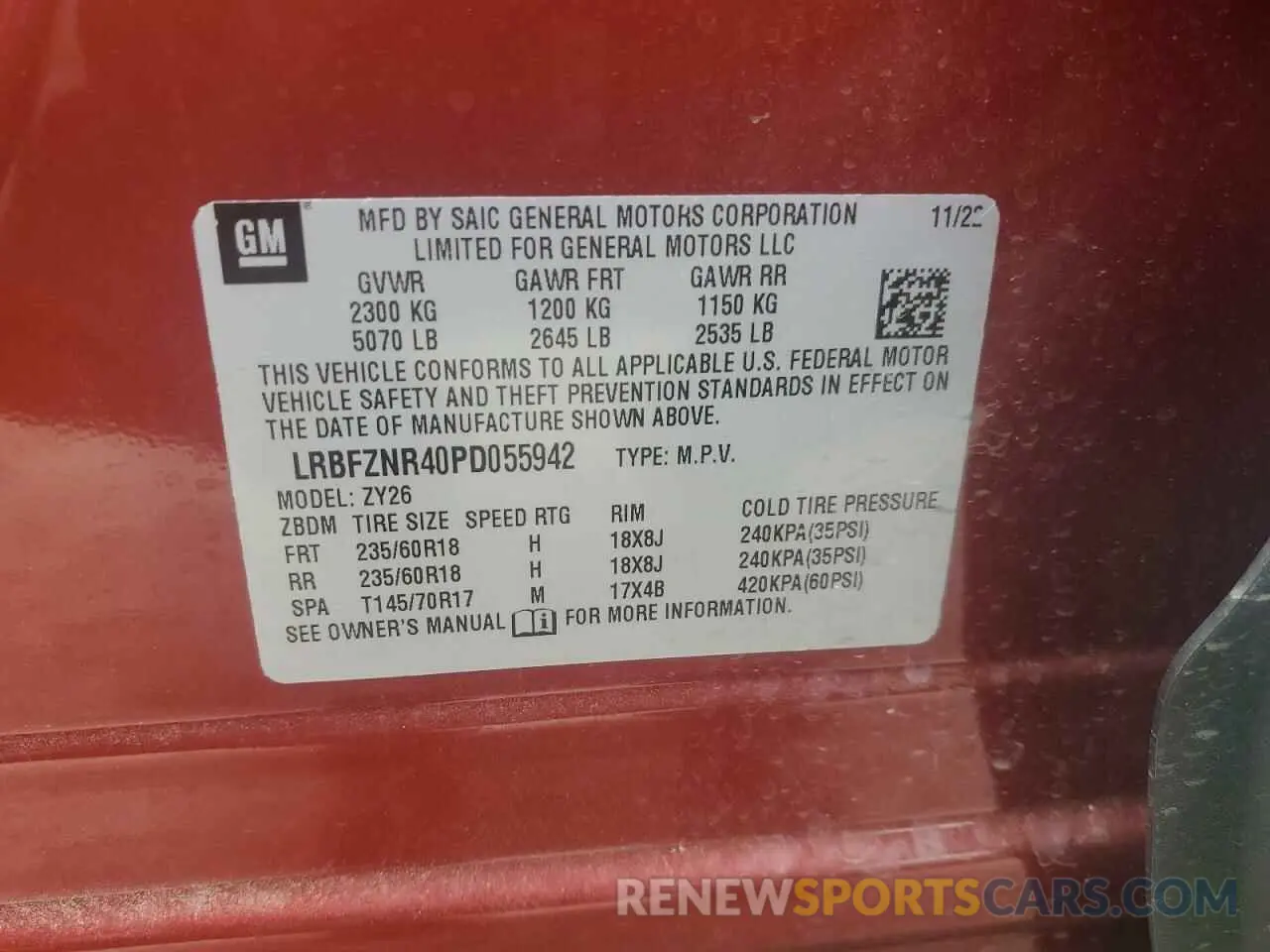 15 Фотография поврежденного автомобиля LRBFZNR40PD055942 BUICK ENVISION 2023