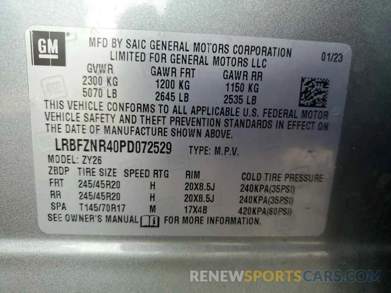 13 Photograph of a damaged car LRBFZNR40PD072529 BUICK ENVISION 2023