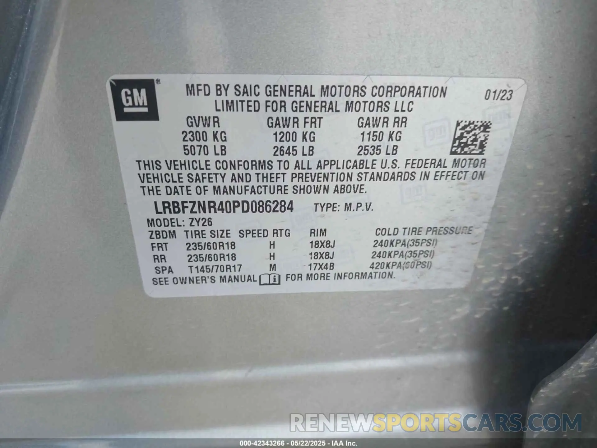 9 Photograph of a damaged car LRBFZNR40PD086284 BUICK ENVISION 2023
