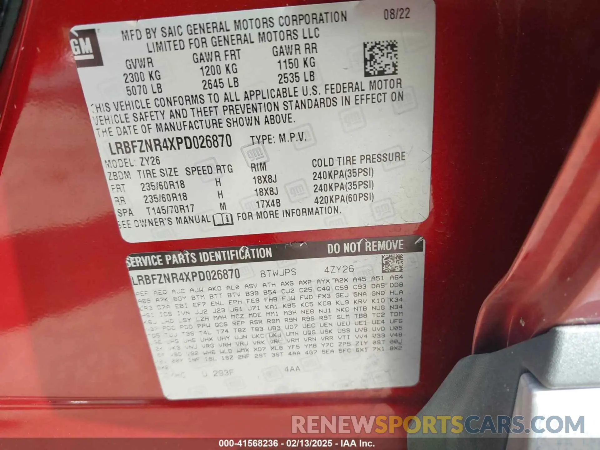 9 Photograph of a damaged car LRBFZNR4XPD026870 BUICK ENVISION 2023