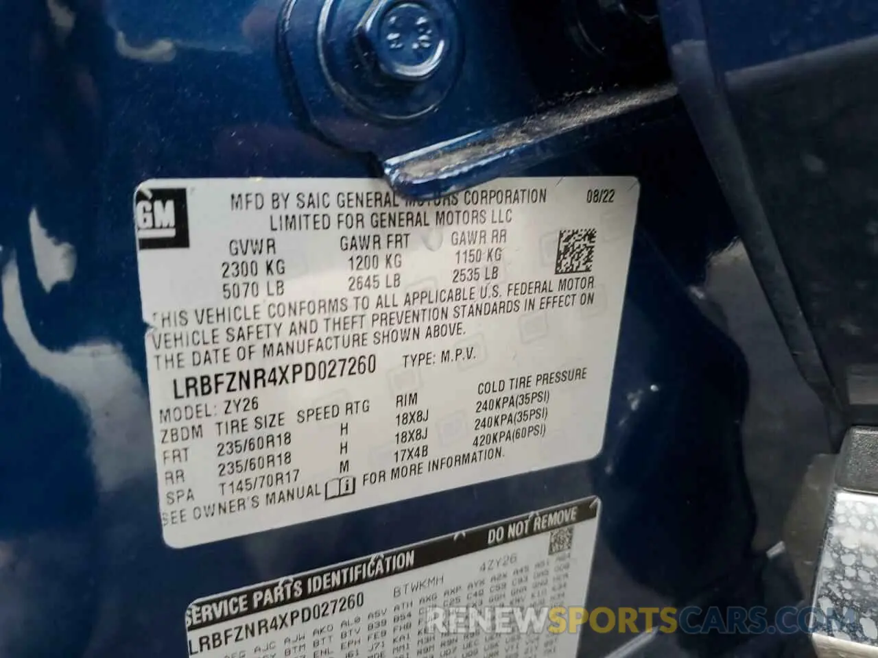 14 Photograph of a damaged car LRBFZNR4XPD027260 BUICK ENVISION 2023