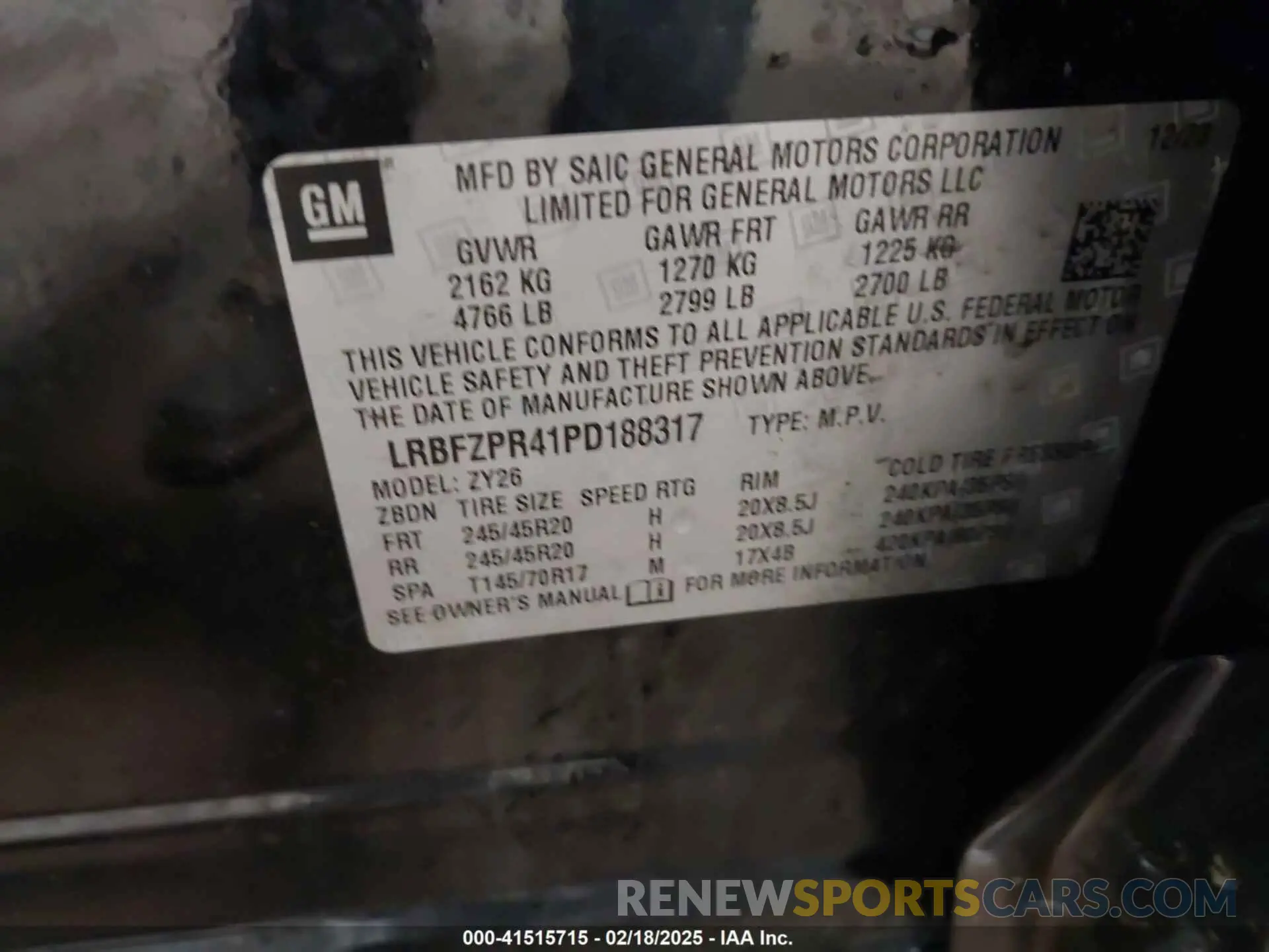 9 Photograph of a damaged car LRBFZPR41PD188317 BUICK ENVISION 2023