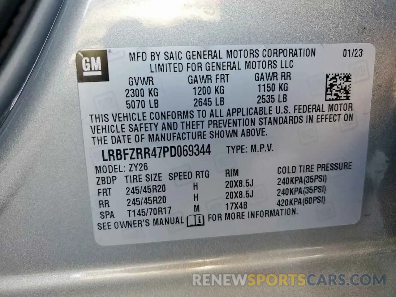 15 Фотография поврежденного автомобиля LRBFZRR47PD069344 BUICK ENVISION 2023