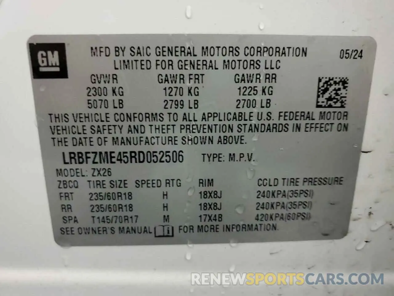 14 Фотография поврежденного автомобиля LRBFZME45RD052506 BUICK ENVISION 2024