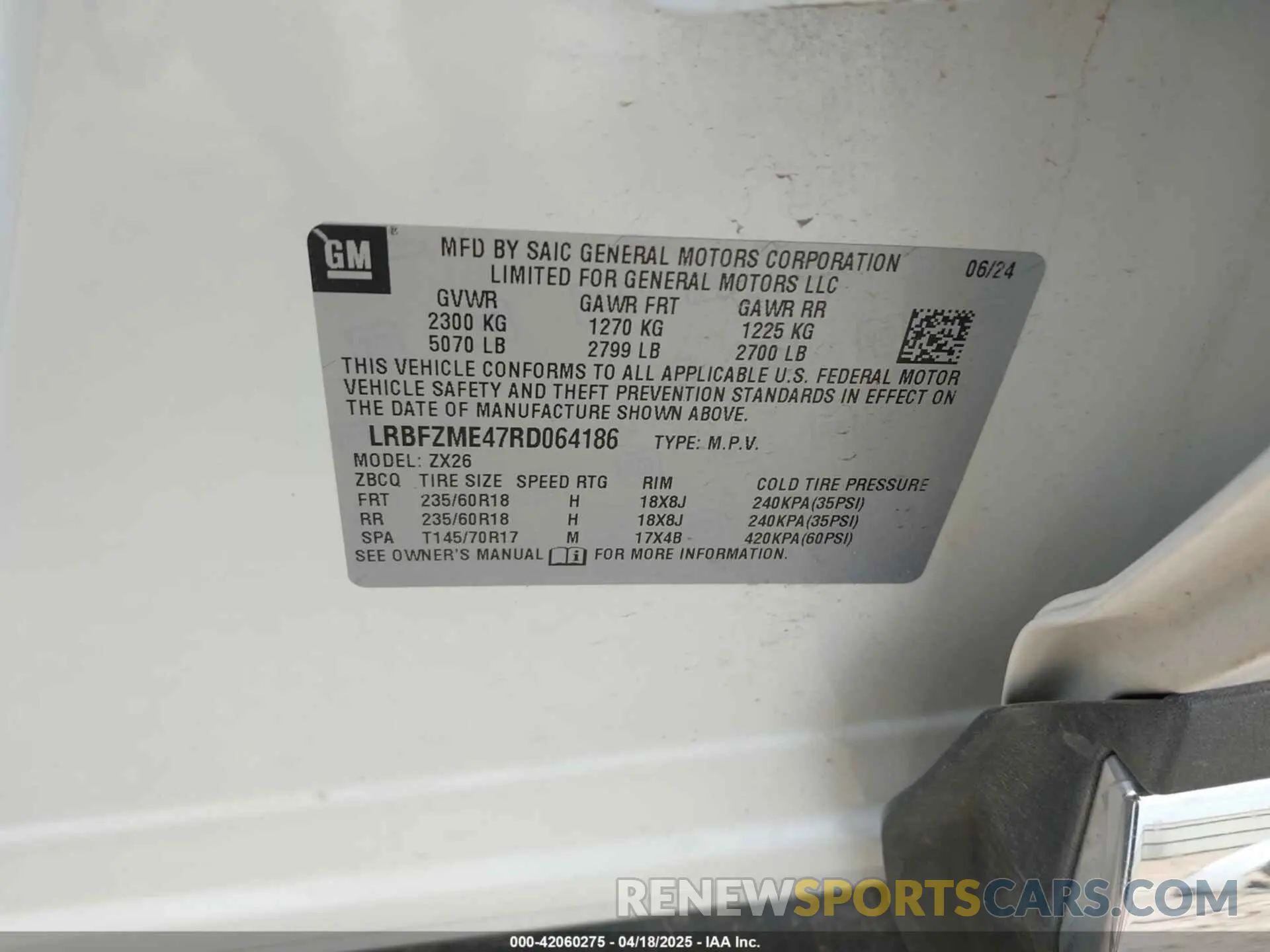 9 Photograph of a damaged car LRBFZME47RD064186 BUICK ENVISION 2024