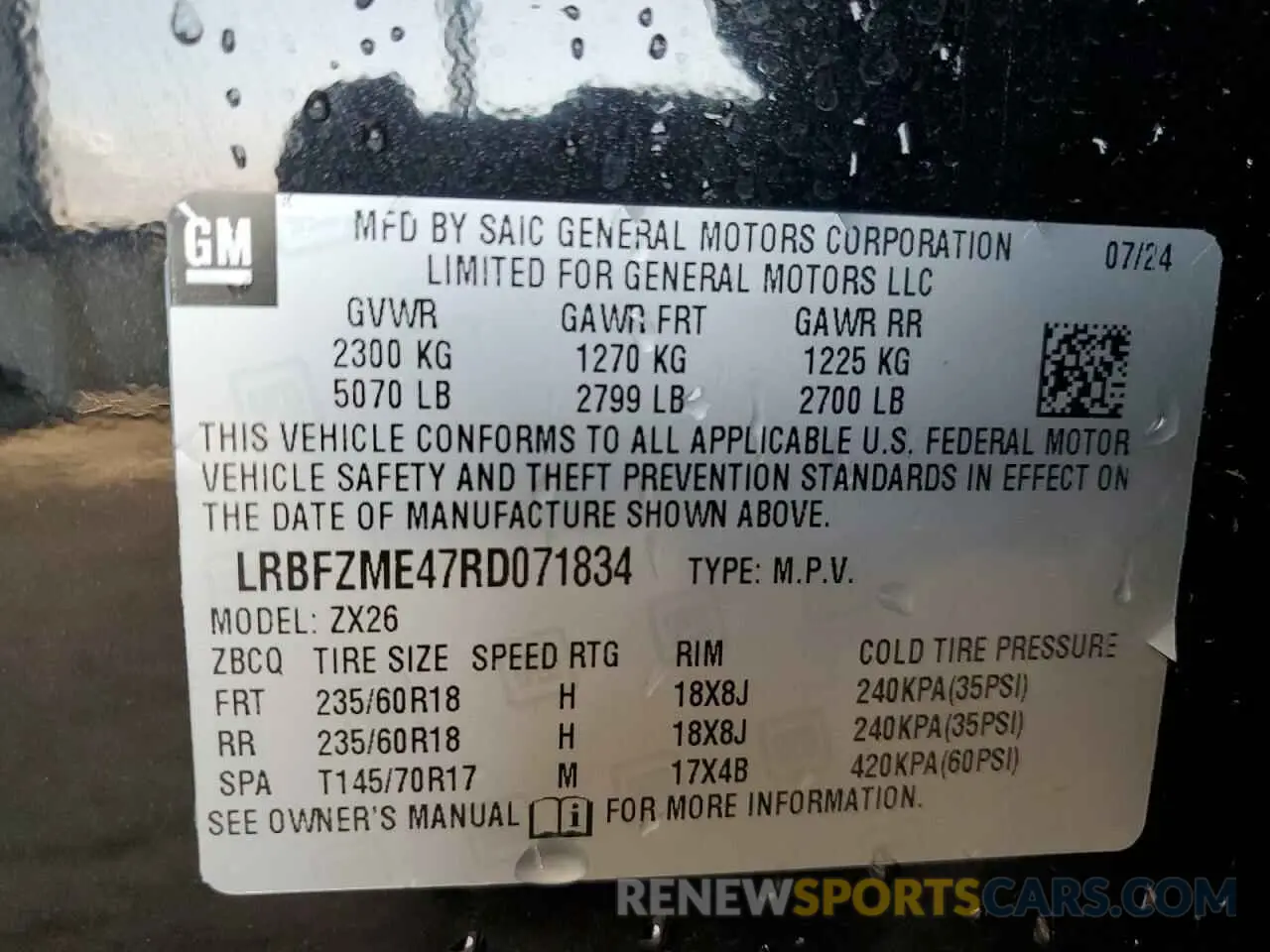 14 Фотография поврежденного автомобиля LRBFZME47RD071834 BUICK ENVISION 2024