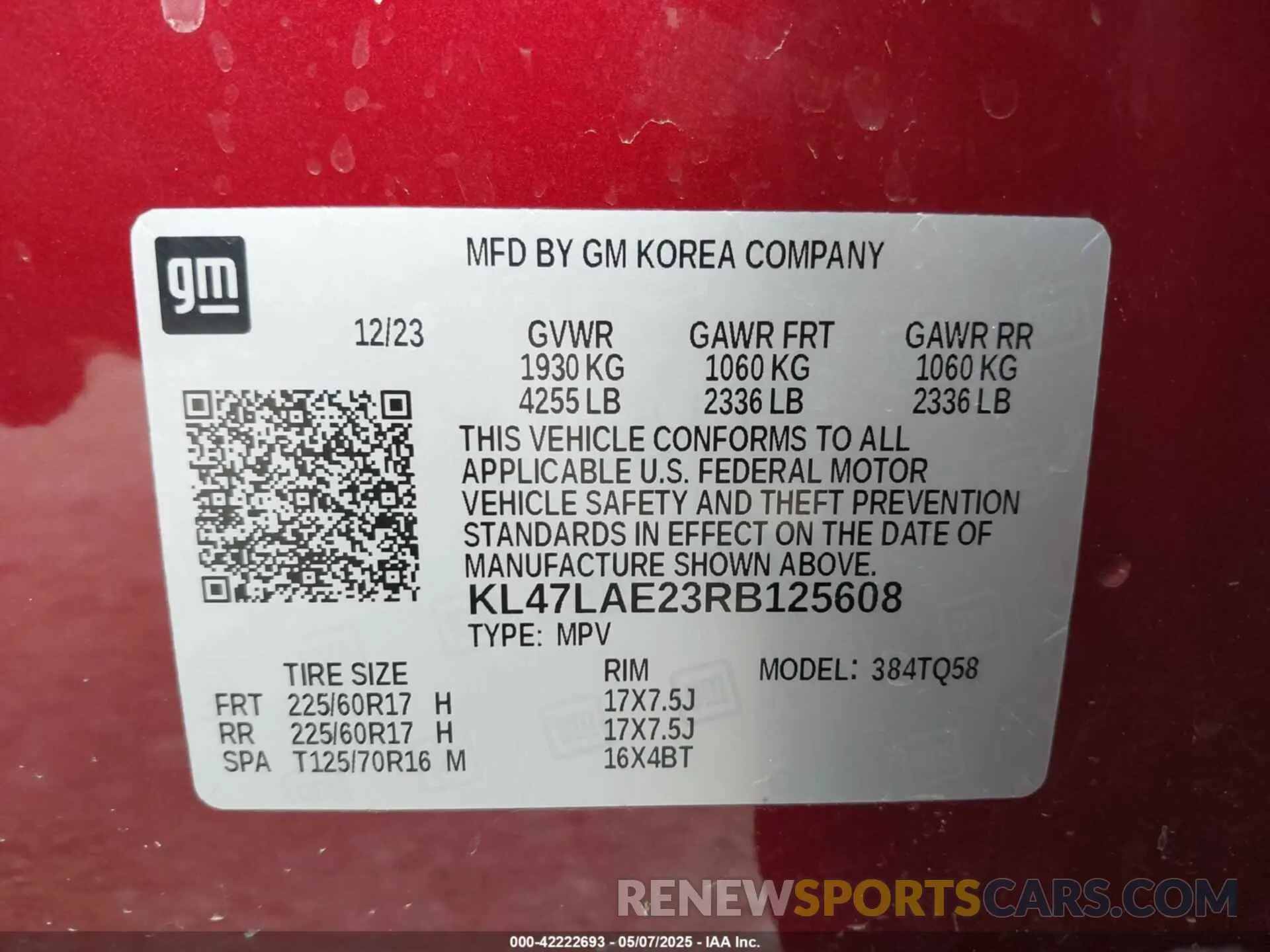 9 Photograph of a damaged car KL47LAE23RB125608 BUICK ENVISTA 2024