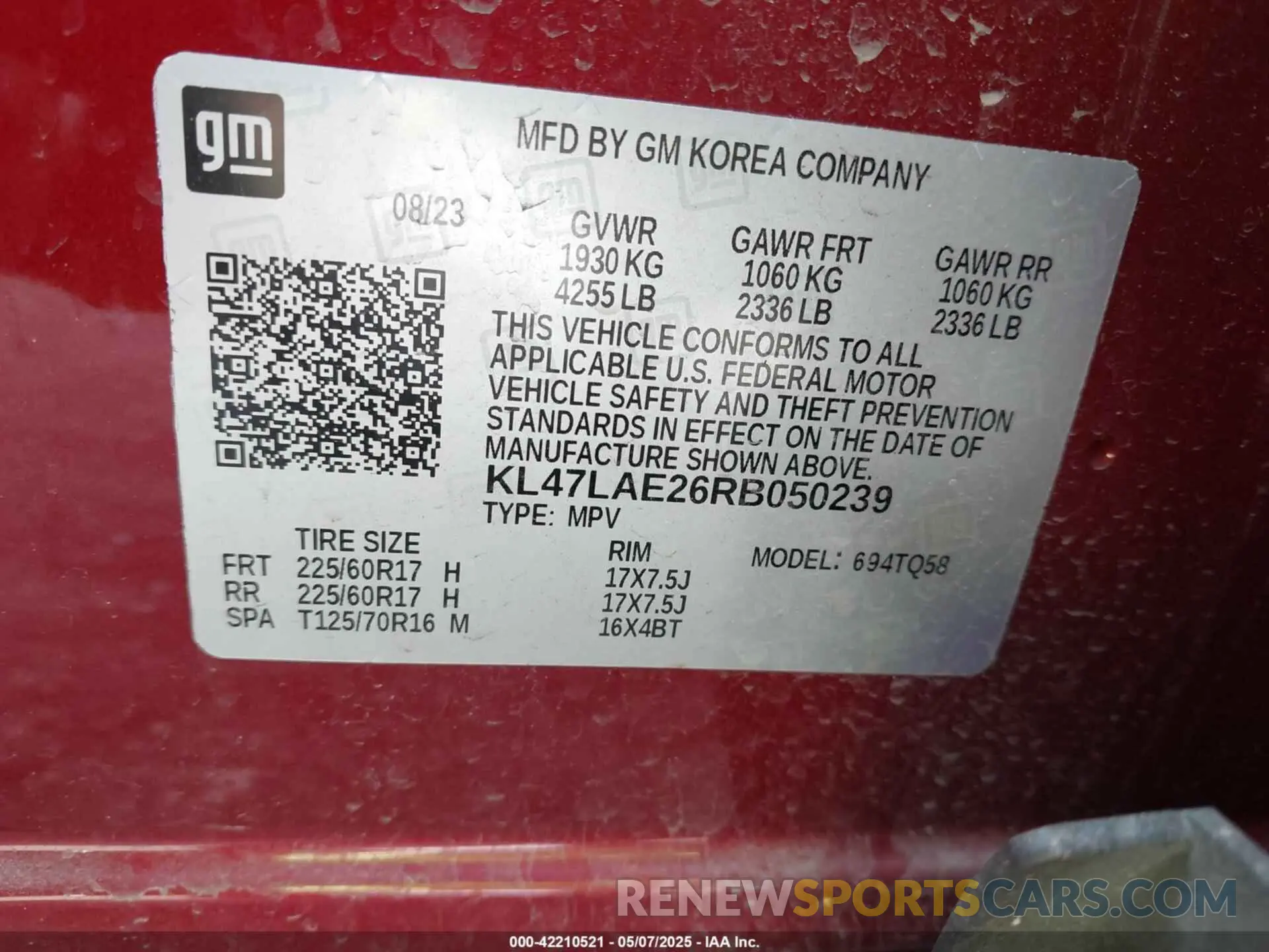 9 Фотография поврежденного автомобиля KL47LAE26RB050239 BUICK ENVISTA 2024
