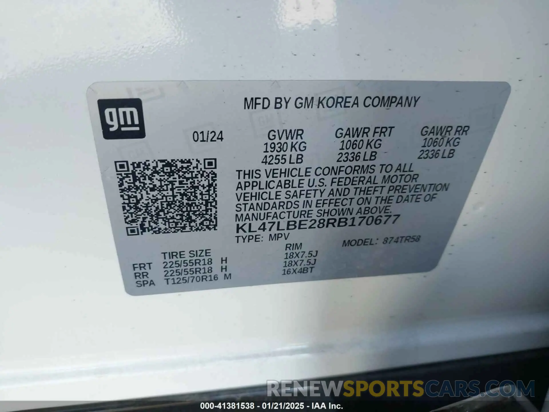 9 Photograph of a damaged car KL47LBE28RB170677 BUICK ENVISTA 2024