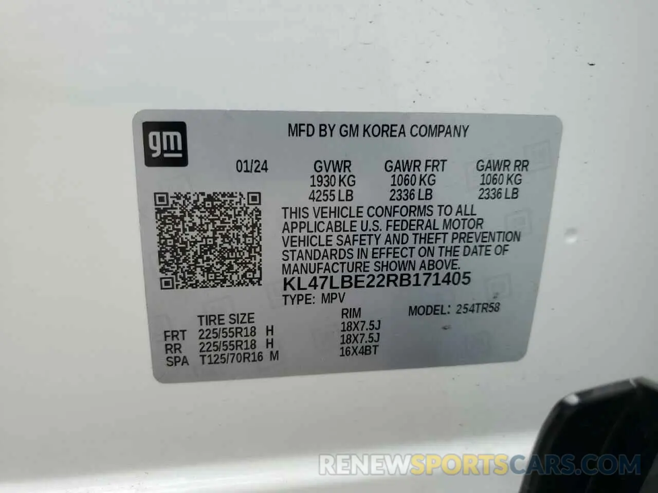 12 Photograph of a damaged car KL47LBE22RB171405 BUICK ENVISTA SP 2024