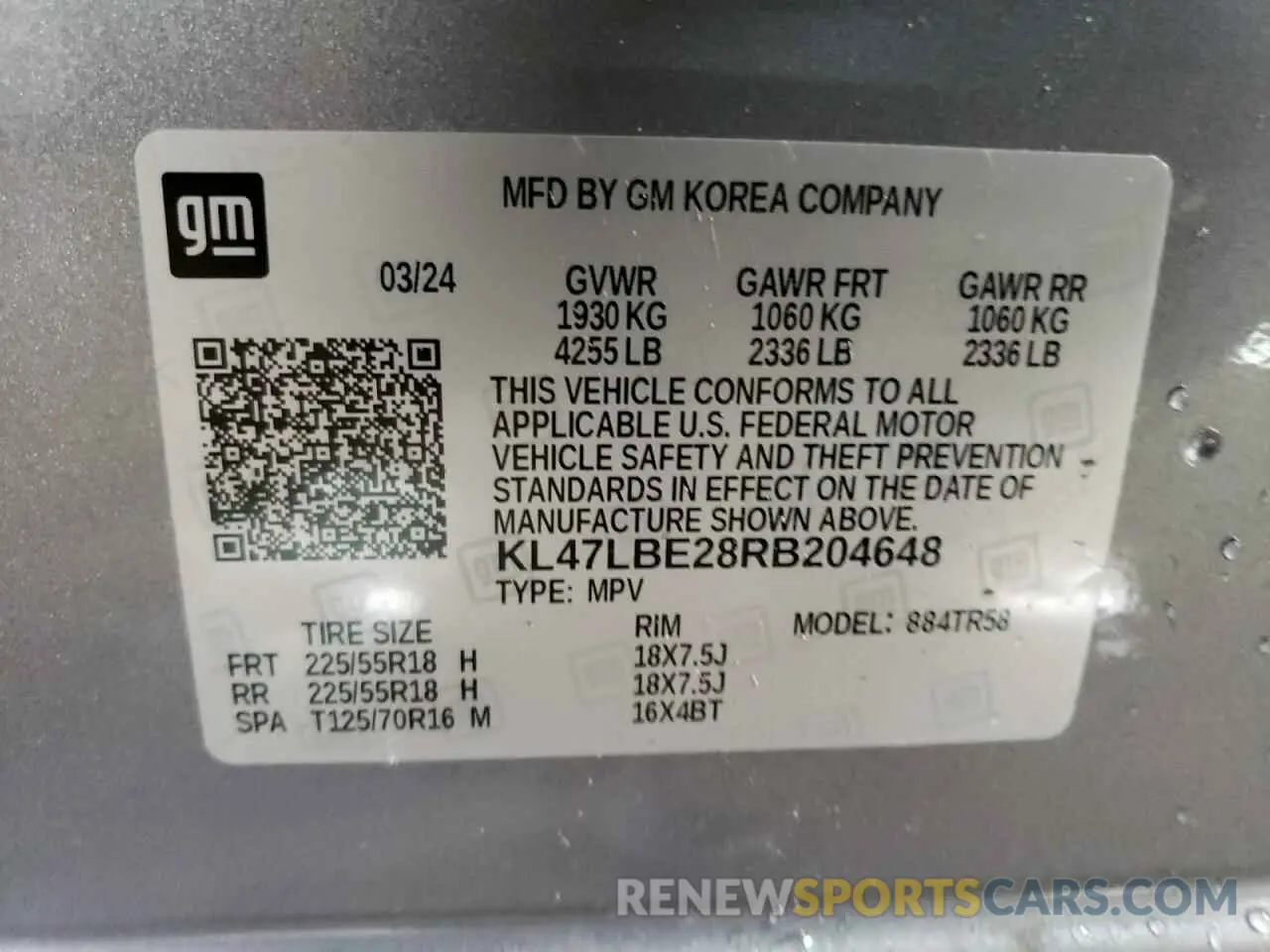 13 Photograph of a damaged car KL47LBE28RB204648 BUICK ENVISTA SP 2024