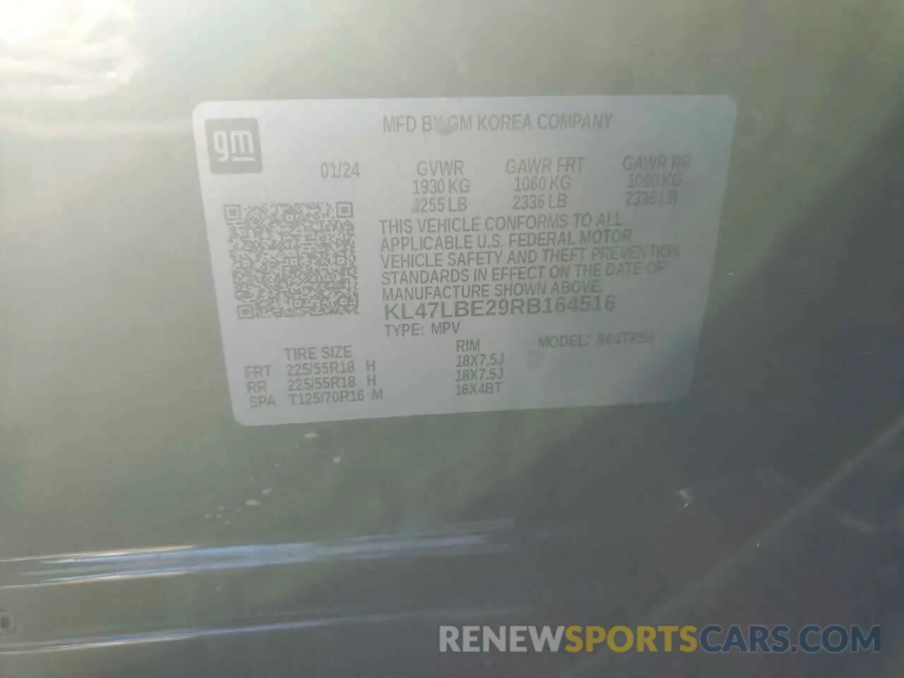 13 Photograph of a damaged car KL47LBE29RB164516 BUICK ENVISTA SP 2024