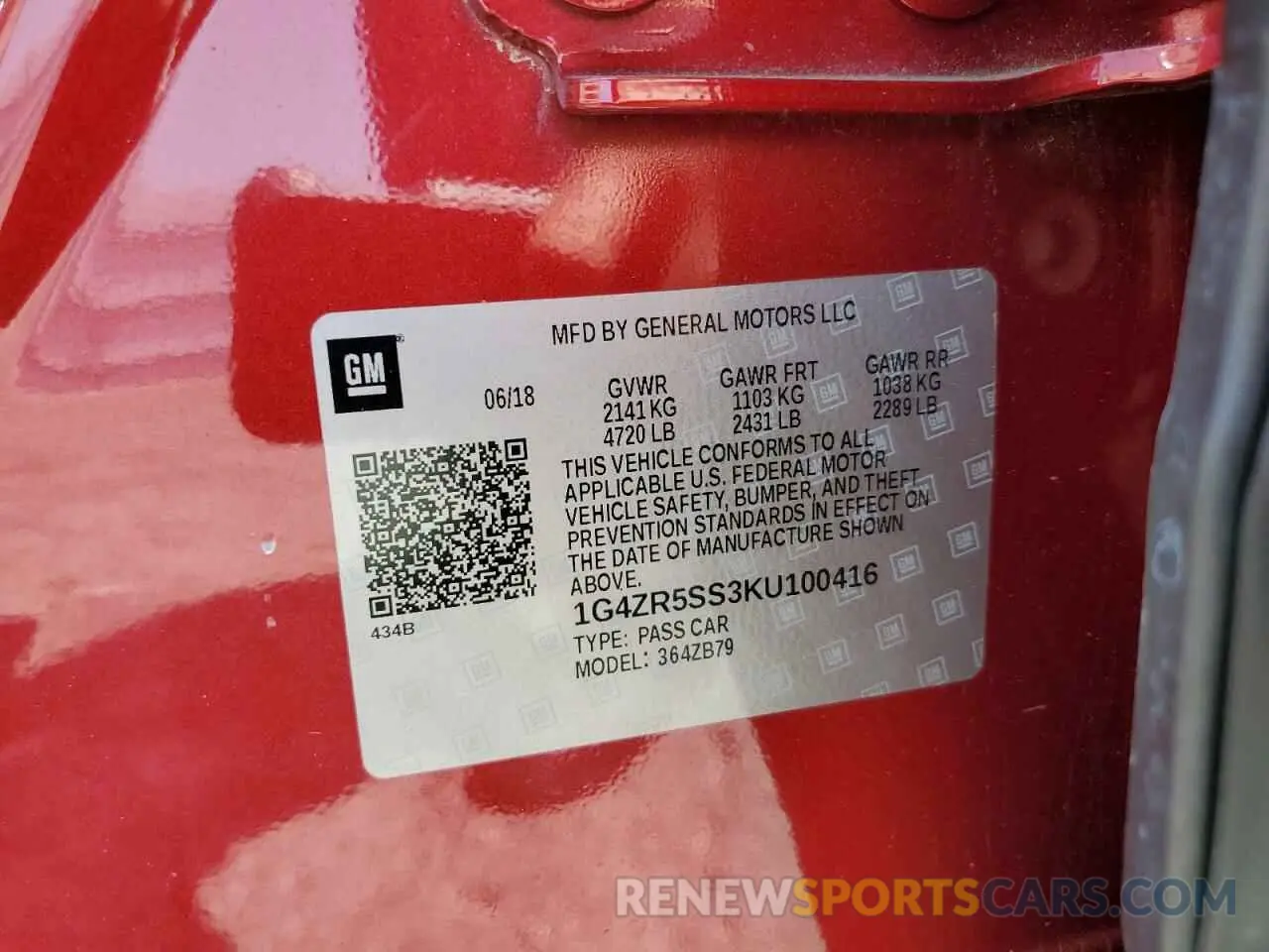 12 Photograph of a damaged car 1G4ZR5SS3KU100416 BUICK LACROSSE 2019