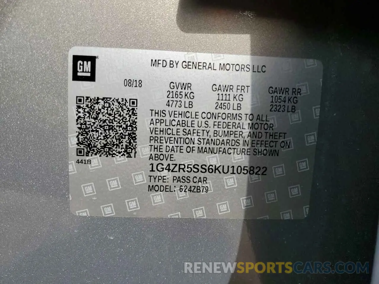 14 Фотография поврежденного автомобиля 1G4ZR5SS6KU105822 BUICK LACROSSE 2019