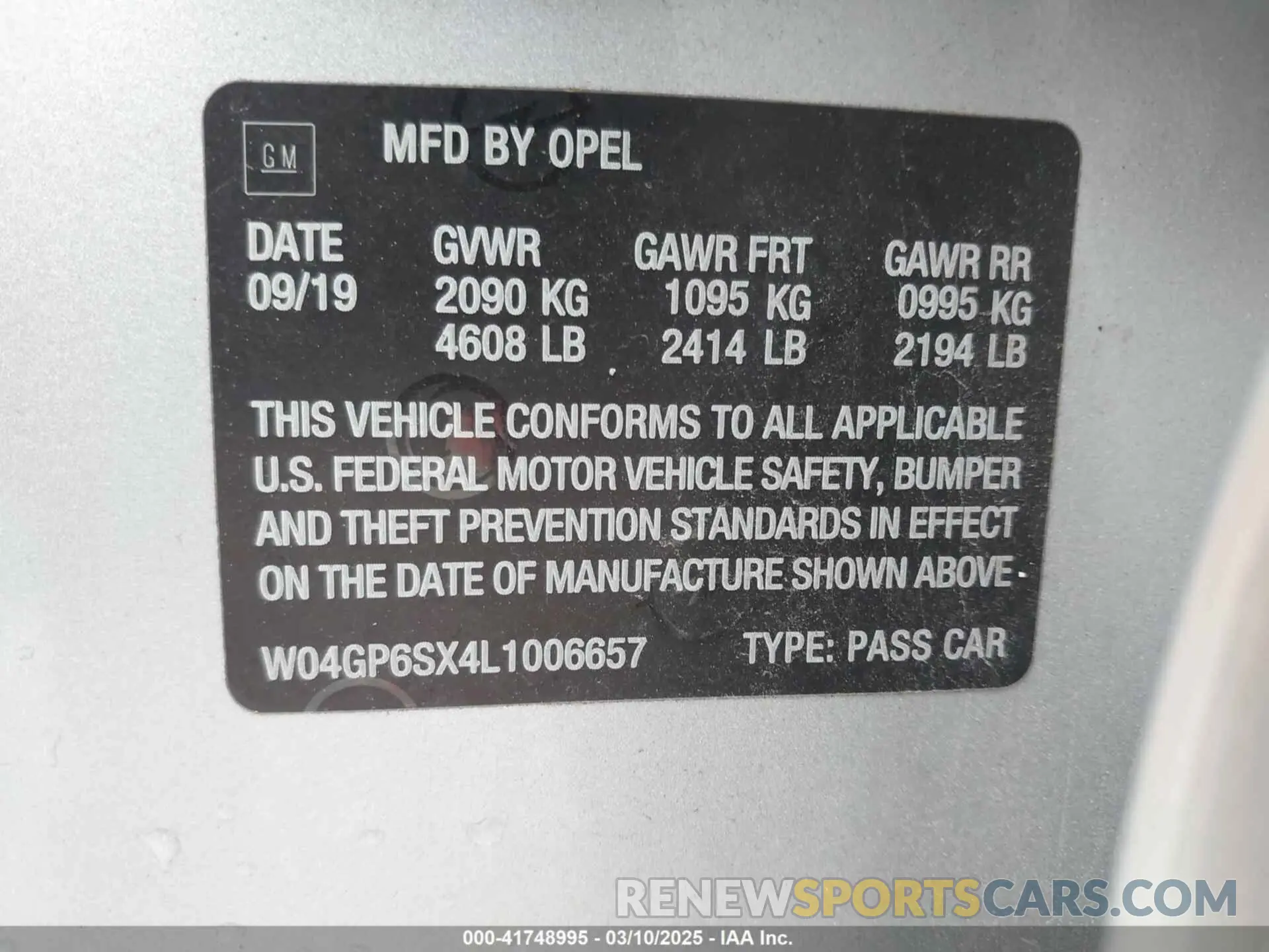 9 Фотография поврежденного автомобиля W04GP6SX4L1006657 BUICK REGAL SPORTBACK 2020