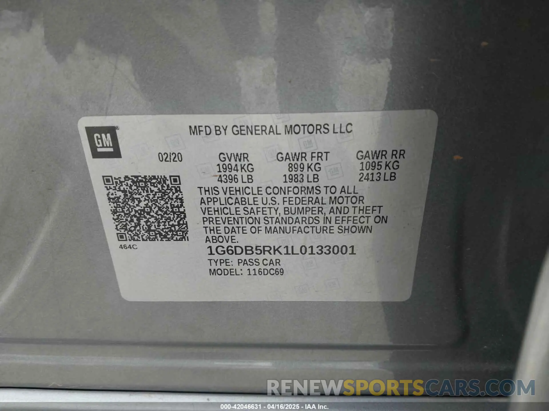 9 Фотография поврежденного автомобиля 1G6DB5RK1L0133001 CADILLAC CT4 2020
