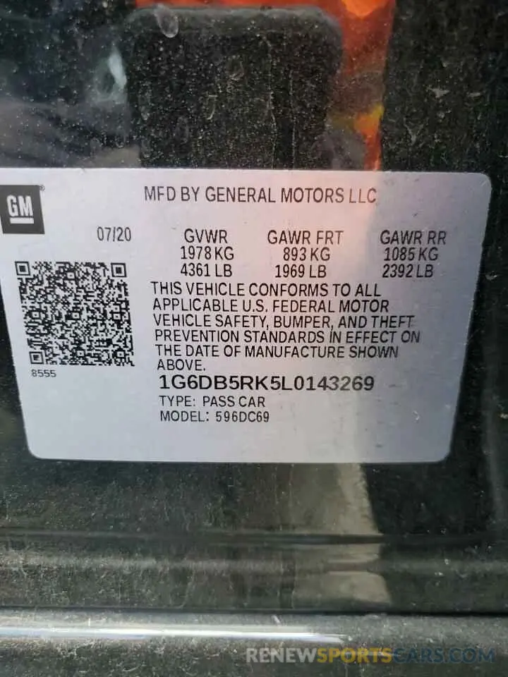 12 Фотография поврежденного автомобиля 1G6DB5RK5L0143269 CADILLAC CT4 2020