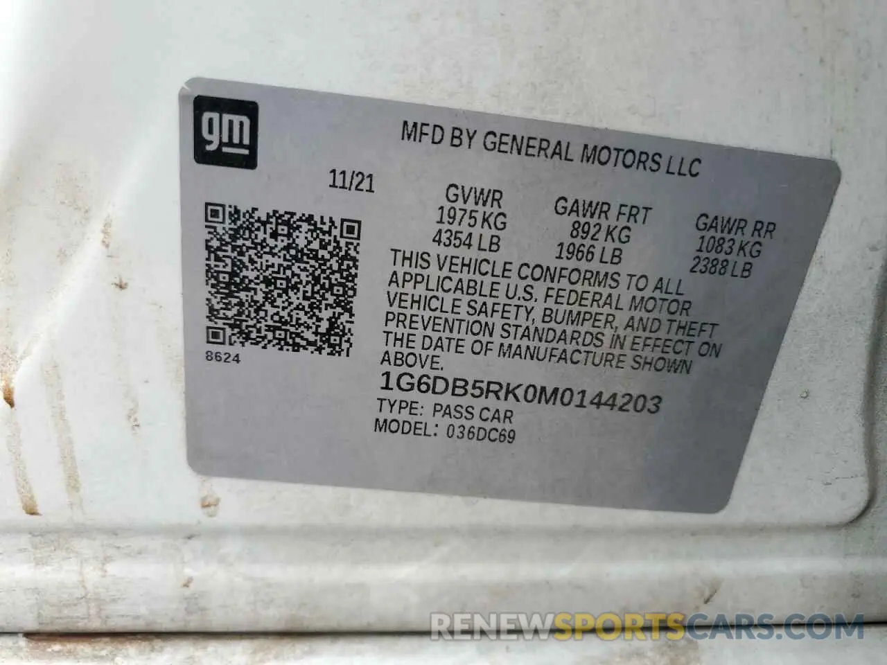 12 Фотография поврежденного автомобиля 1G6DB5RK0M0144203 CADILLAC CT4 2021