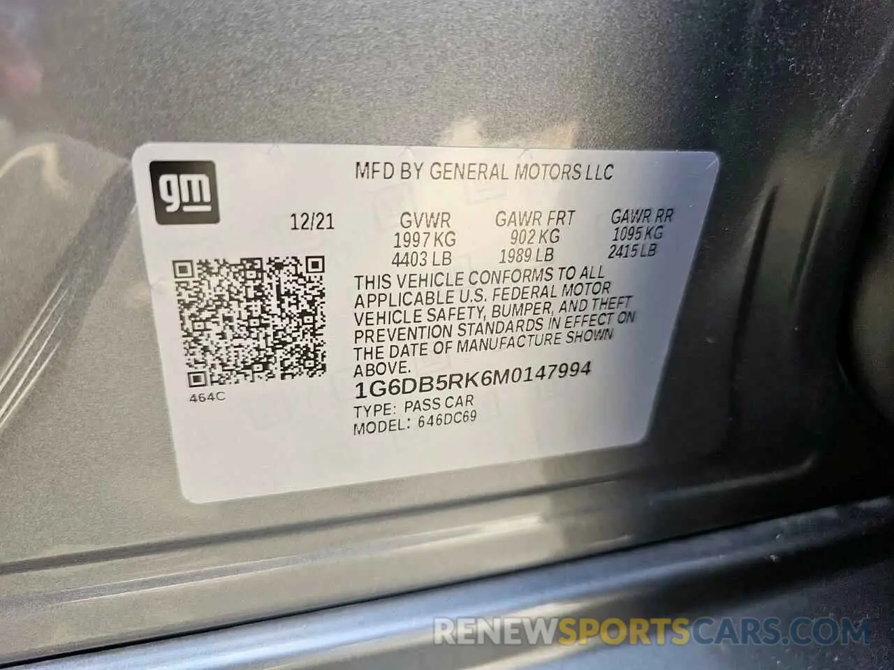 10 Фотография поврежденного автомобиля 1G6DB5RK6M0147994 CADILLAC CT4 2021
