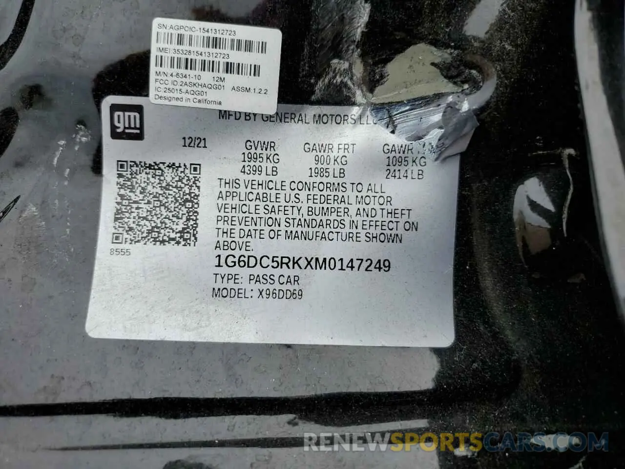12 Photograph of a damaged car 1G6DC5RKXM0147249 CADILLAC CT4 2021
