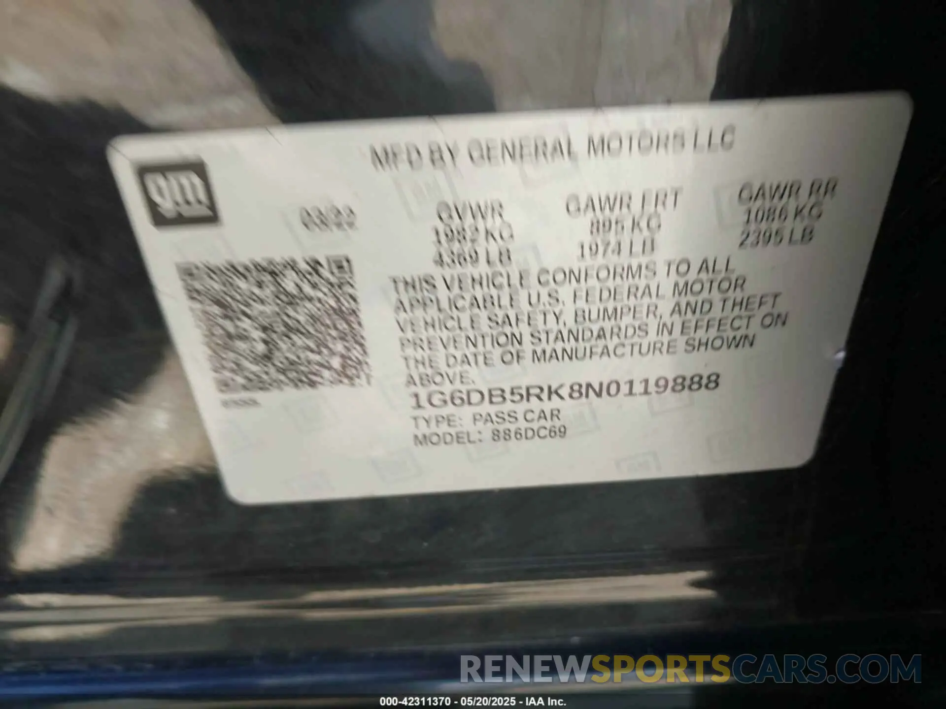 9 Фотография поврежденного автомобиля 1G6DB5RK8N0119888 CADILLAC CT4 2022