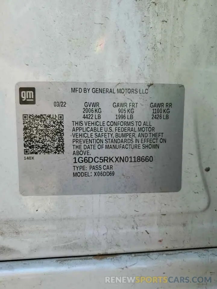 14 Фотография поврежденного автомобиля 1G6DC5RKXN0118660 CADILLAC CT4 2022