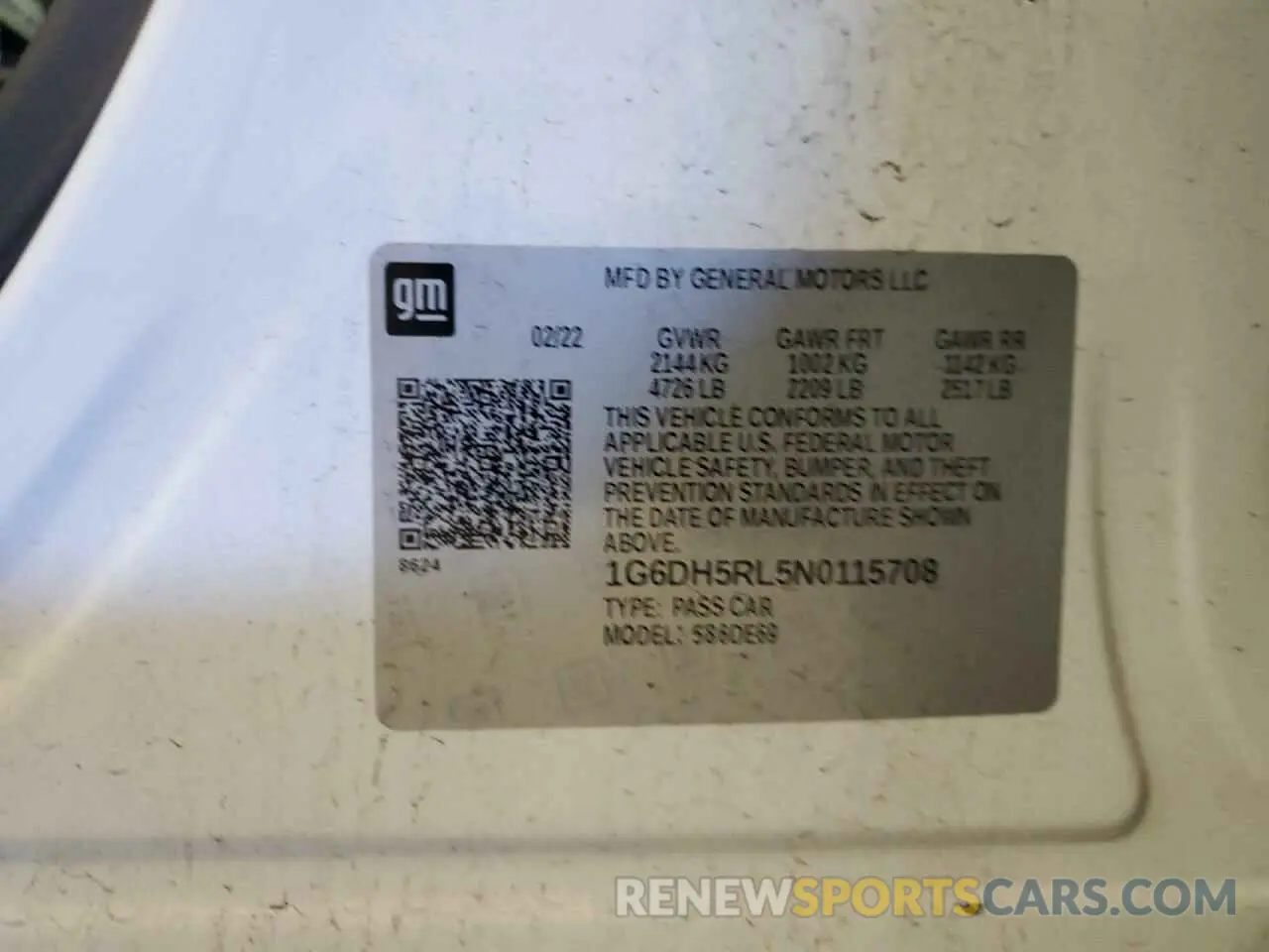 12 Photograph of a damaged car 1G6DH5RL5N0115708 CADILLAC CT4 2022