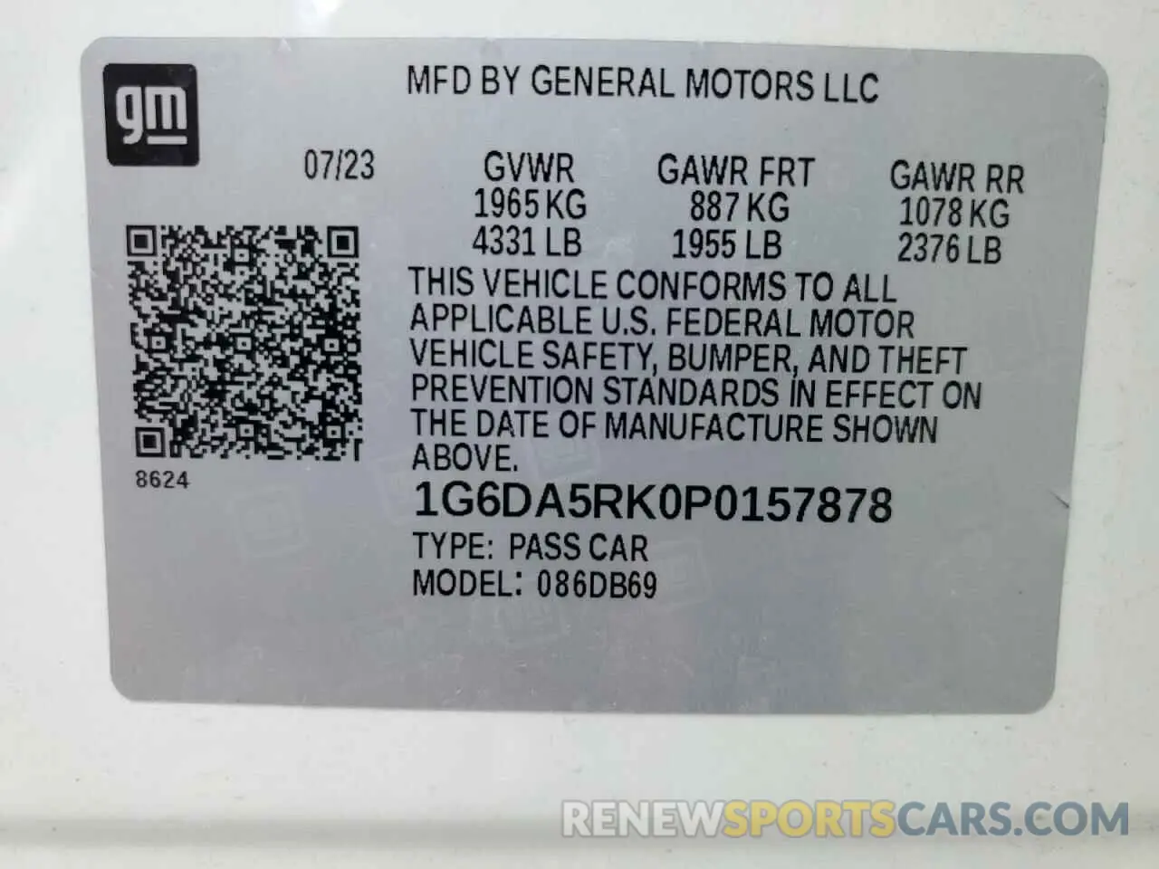 13 Фотография поврежденного автомобиля 1G6DA5RK0P0157878 CADILLAC CT4 2023