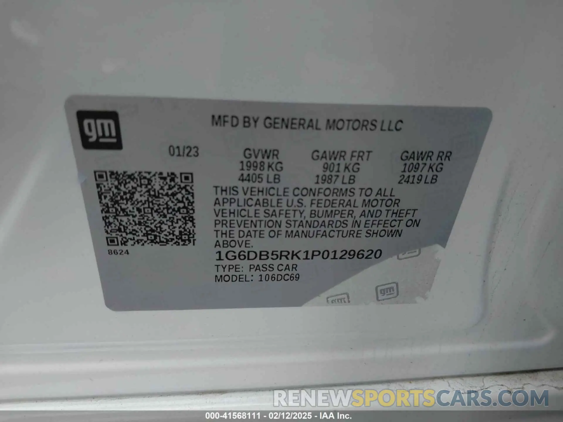 9 Фотография поврежденного автомобиля 1G6DB5RK1P0129620 CADILLAC CT4 2023