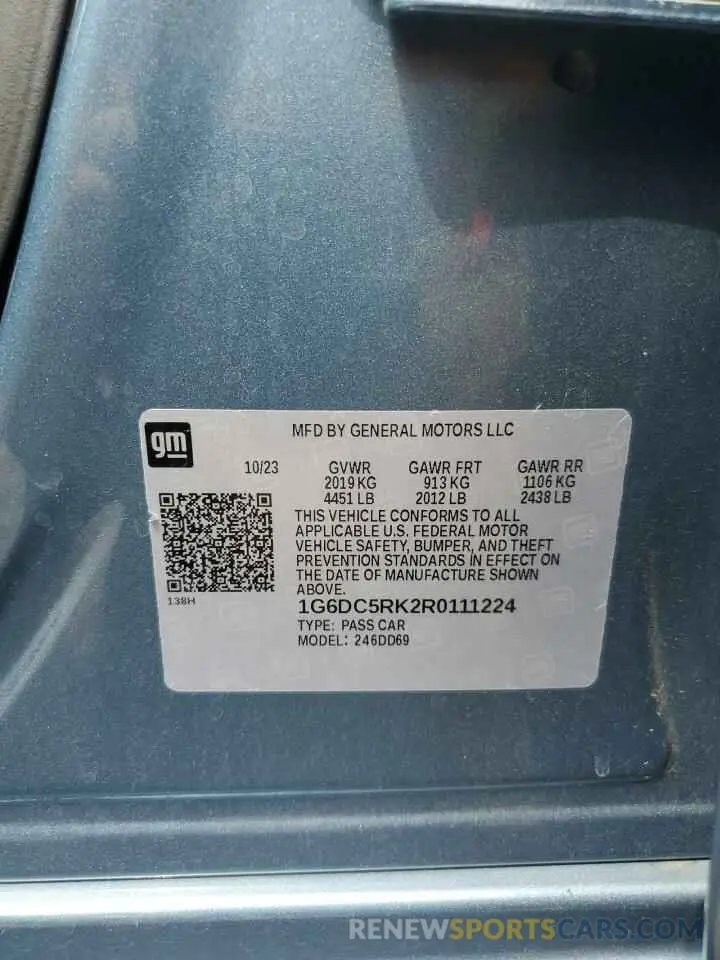 12 Фотография поврежденного автомобиля 1G6DC5RK2R0111224 CADILLAC CT4 2024