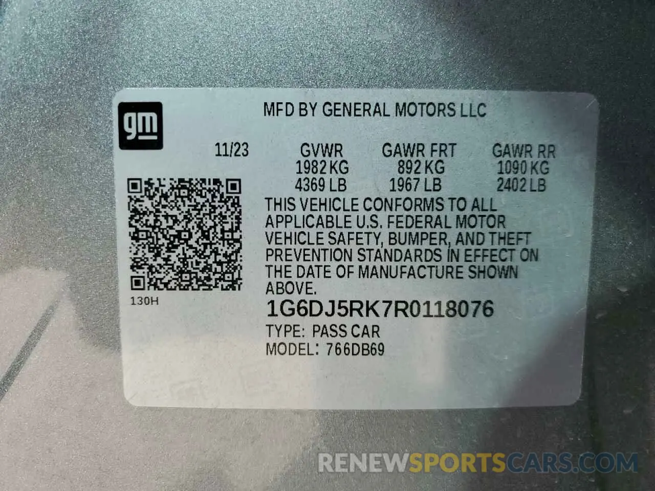 12 Фотография поврежденного автомобиля 1G6DJ5RK7R0118076 CADILLAC CT4 2024