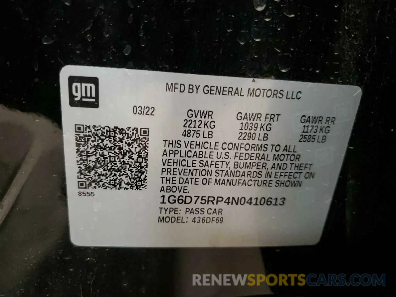 13 Photograph of a damaged car 1G6D75RP4N0410613 CADILLAC CT4-V BLAC 2022