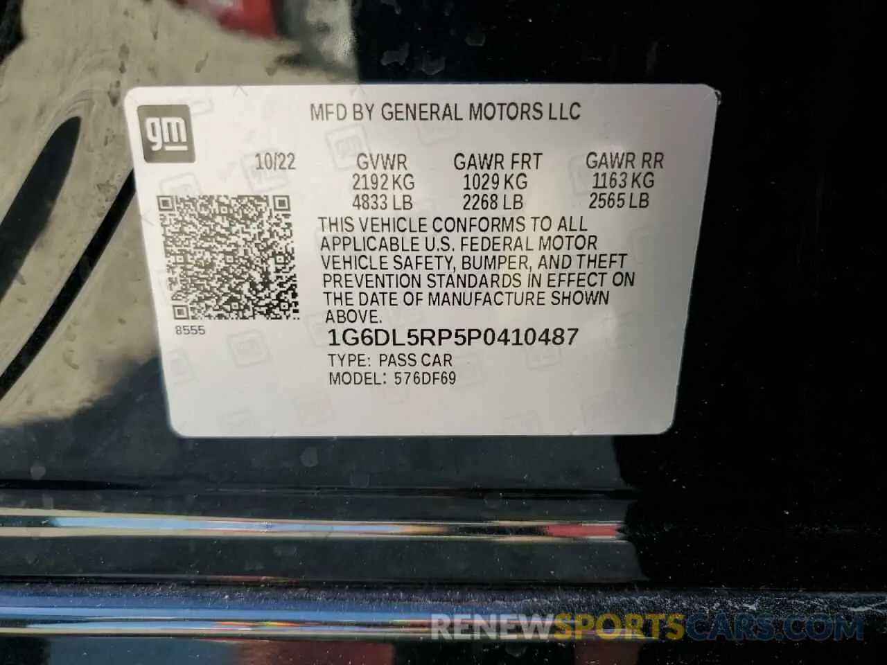 12 Фотография поврежденного автомобиля 1G6DL5RP5P0410487 CADILLAC CT4-V BLAC 2023