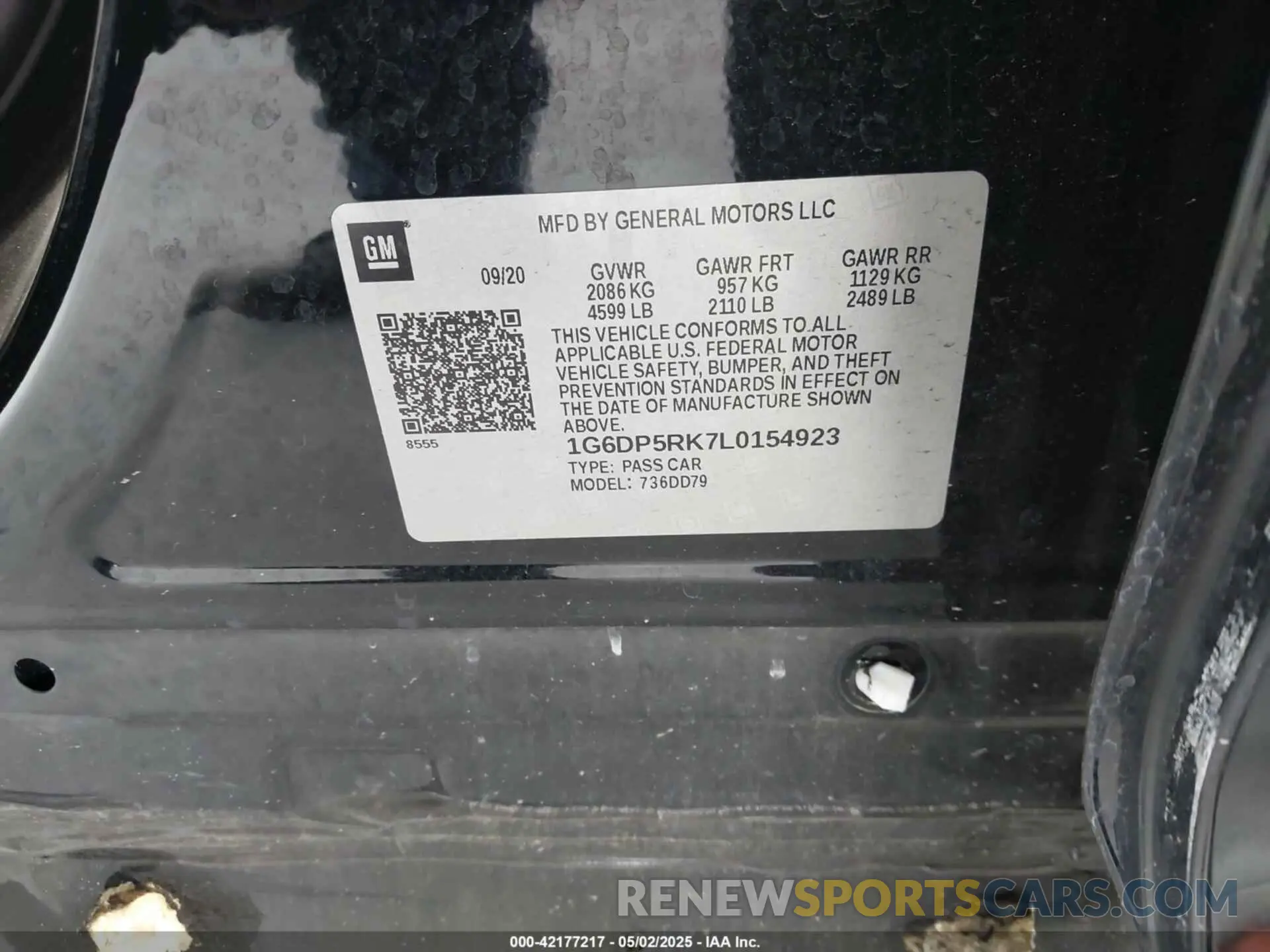 9 Photograph of a damaged car 1G6DP5RK7L0154923 CADILLAC CT5 2020