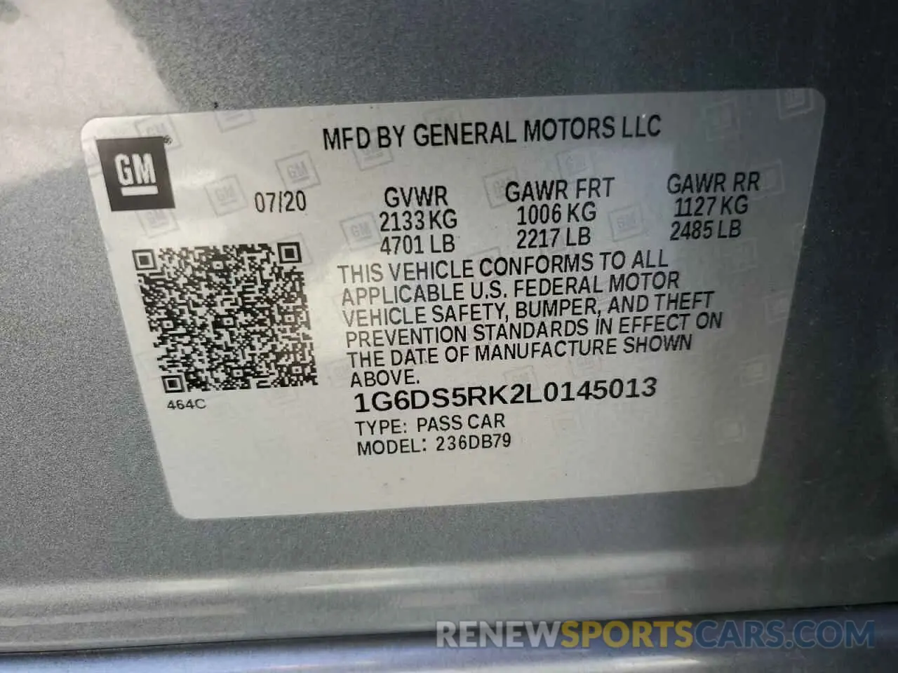 12 Photograph of a damaged car 1G6DS5RK2L0145013 CADILLAC CT5 2020