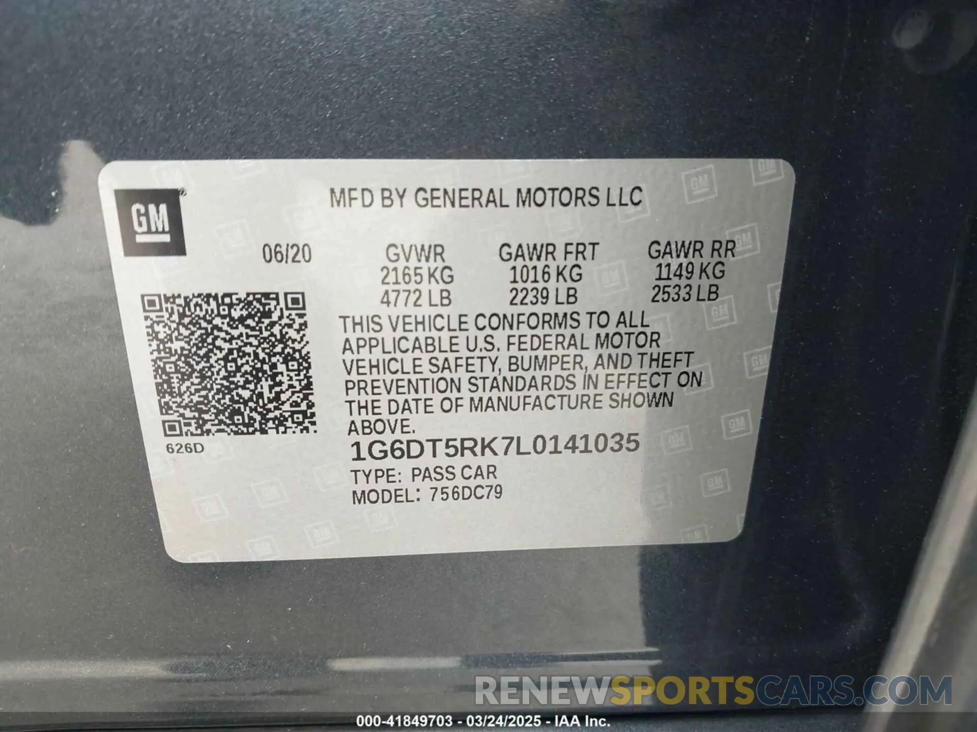 9 Фотография поврежденного автомобиля 1G6DT5RK7L0141035 CADILLAC CT5 2020