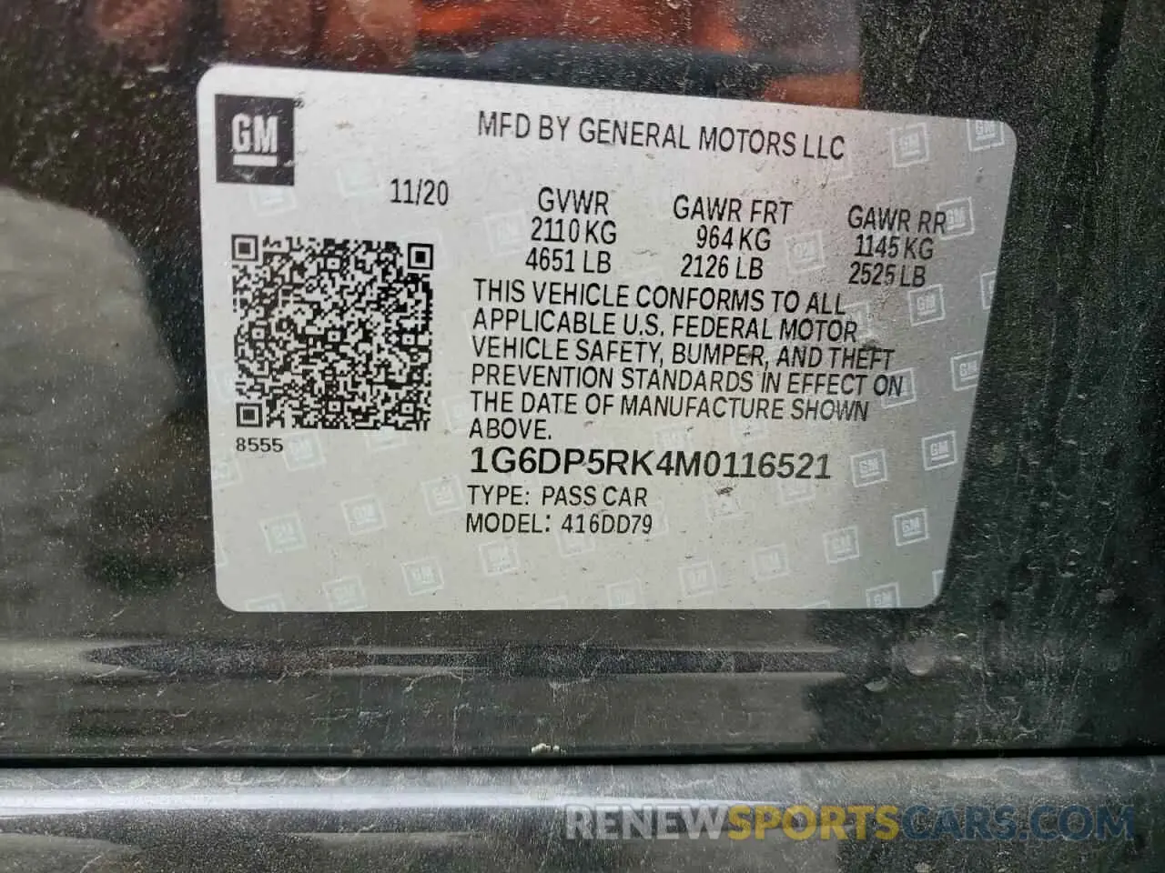 12 Photograph of a damaged car 1G6DP5RK4M0116521 CADILLAC CT5 2021