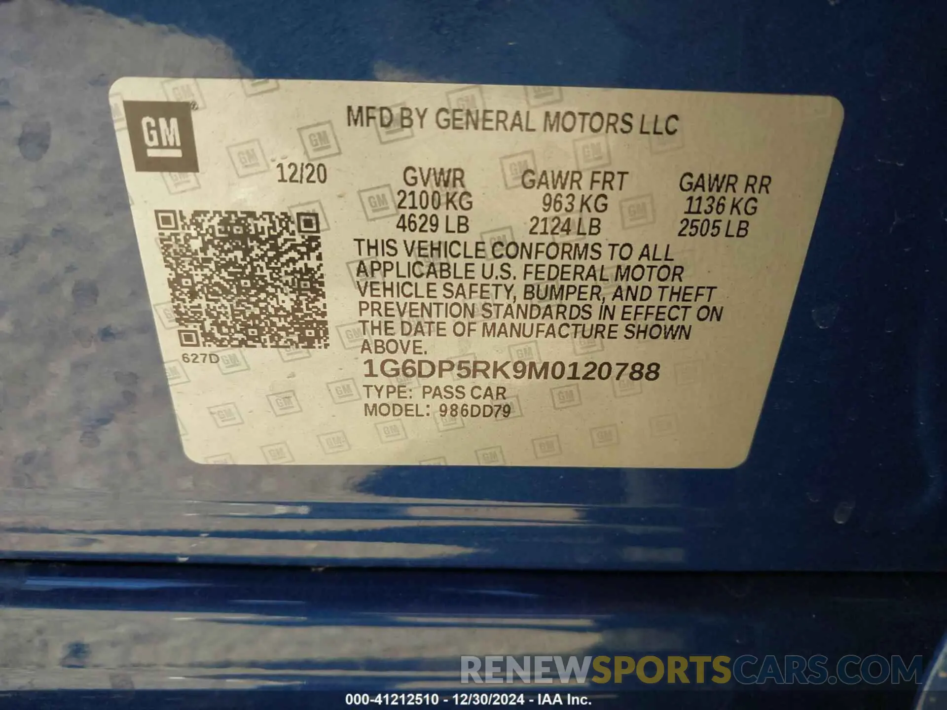 9 Фотография поврежденного автомобиля 1G6DP5RK9M0120788 CADILLAC CT5 2021
