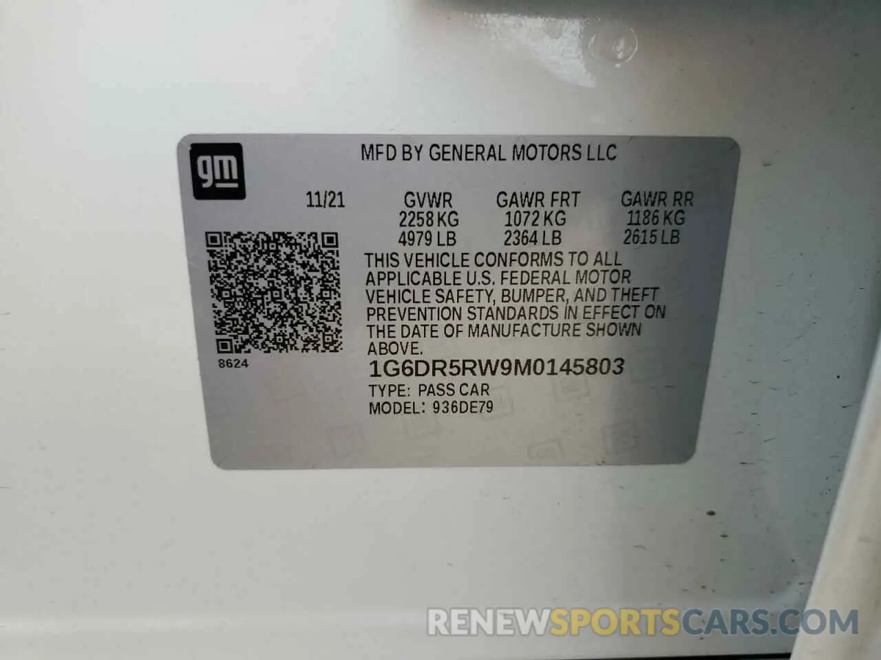 12 Фотография поврежденного автомобиля 1G6DR5RW9M0145803 CADILLAC CT5 2021