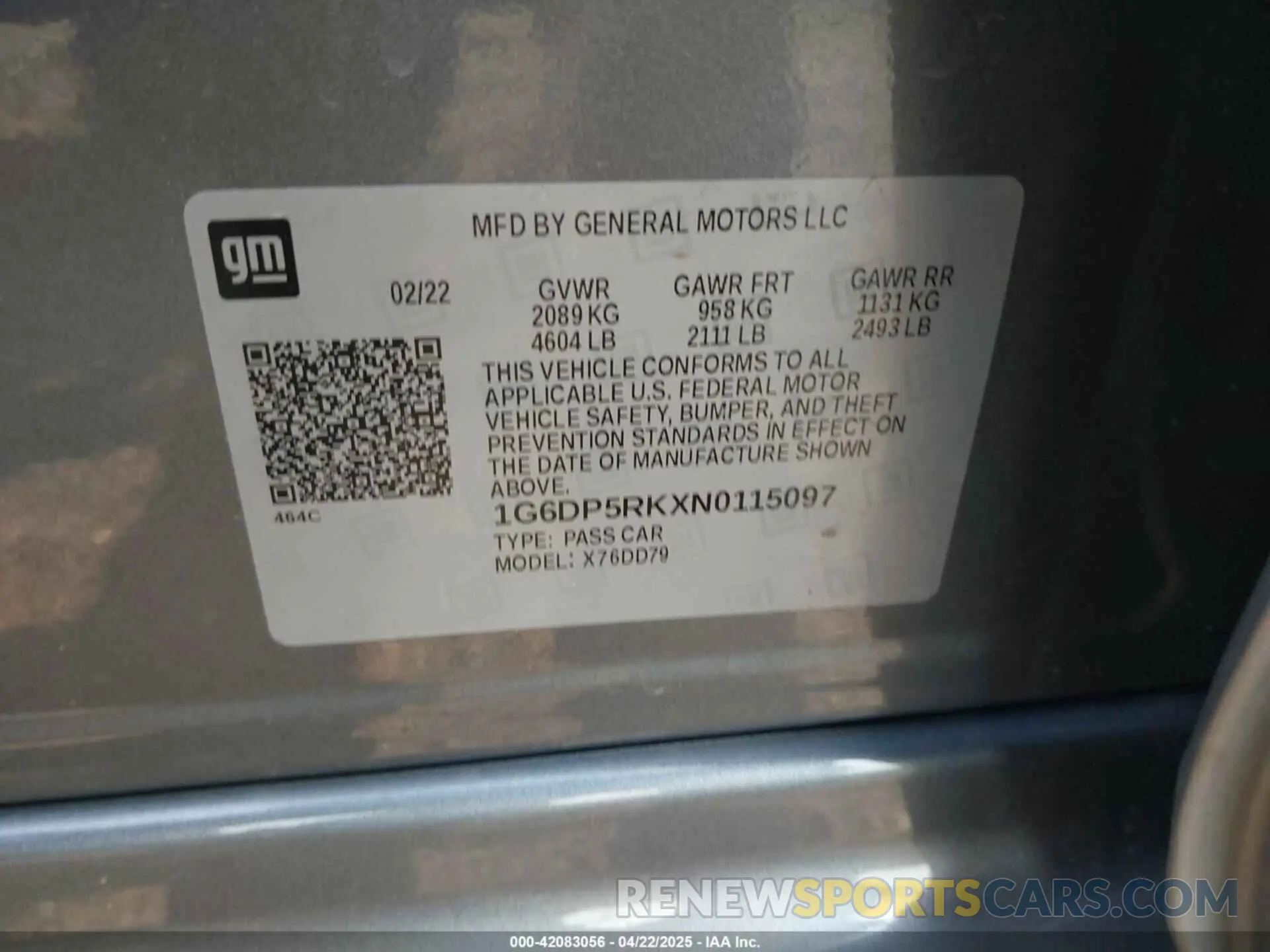 9 Фотография поврежденного автомобиля 1G6DP5RKXN0115097 CADILLAC CT5 2022