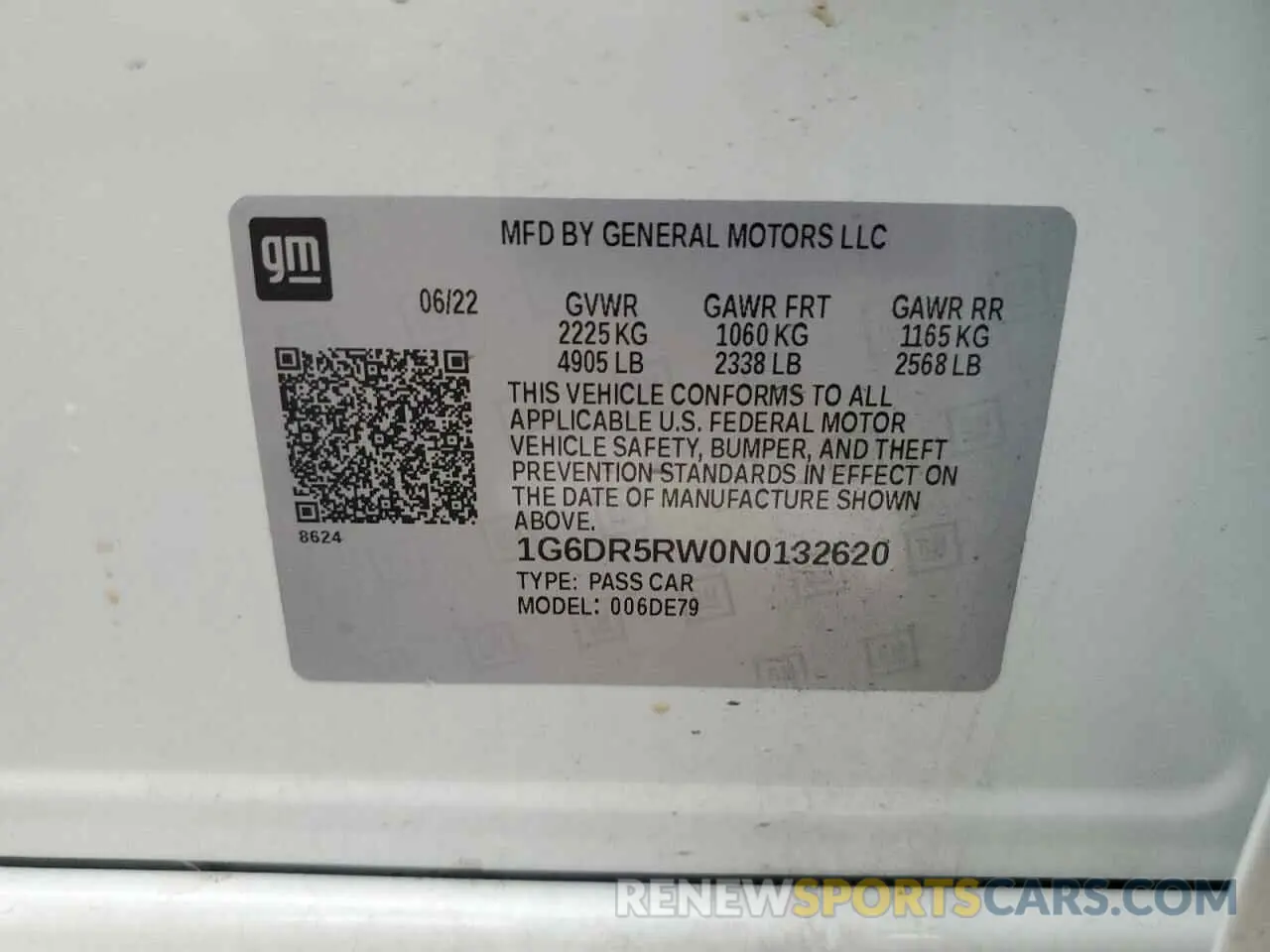 12 Photograph of a damaged car 1G6DR5RW0N0132620 CADILLAC CT5 2022