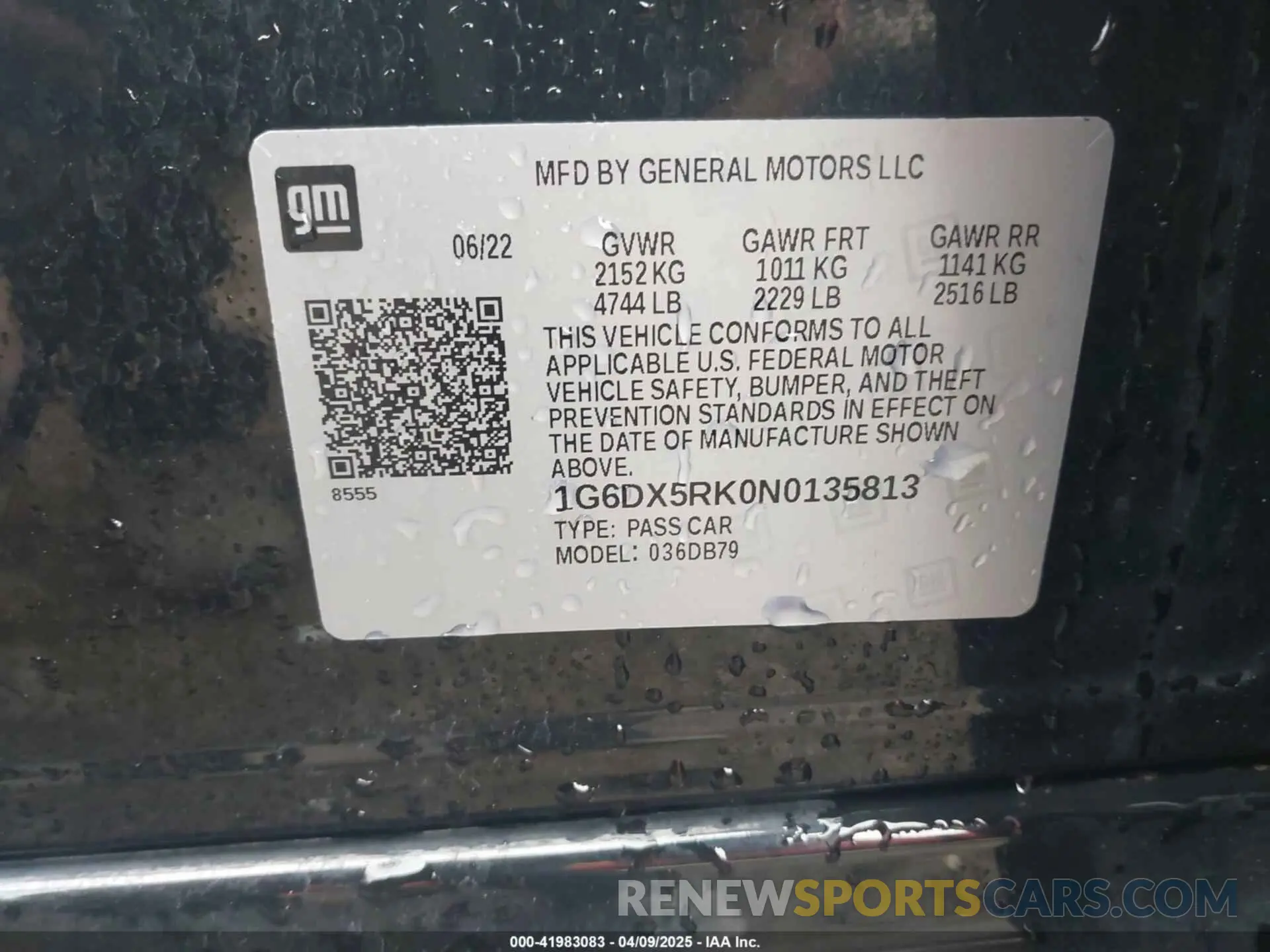 9 Photograph of a damaged car 1G6DX5RK0N0135813 CADILLAC CT5 2022