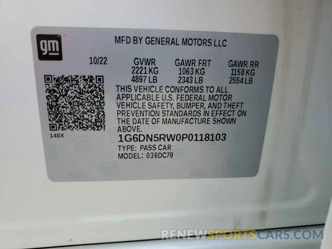 12 Фотография поврежденного автомобиля 1G6DN5RW0P0118103 CADILLAC CT5 2023