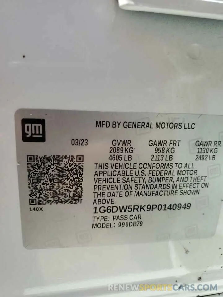 13 Photograph of a damaged car 1G6DW5RK9P0140949 CADILLAC CT5 2023