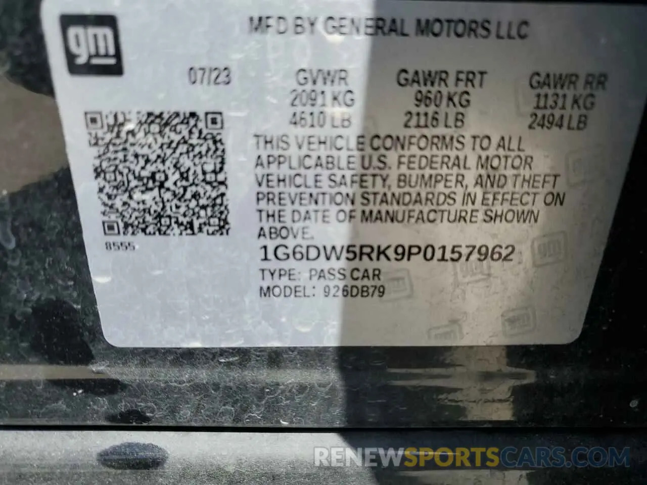 12 Photograph of a damaged car 1G6DW5RK9P0157962 CADILLAC CT5 2023