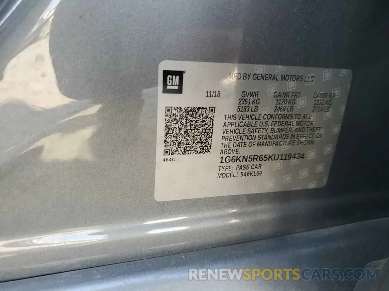12 Фотография поврежденного автомобиля 1G6KN5R65KU119434 CADILLAC CT6 2019