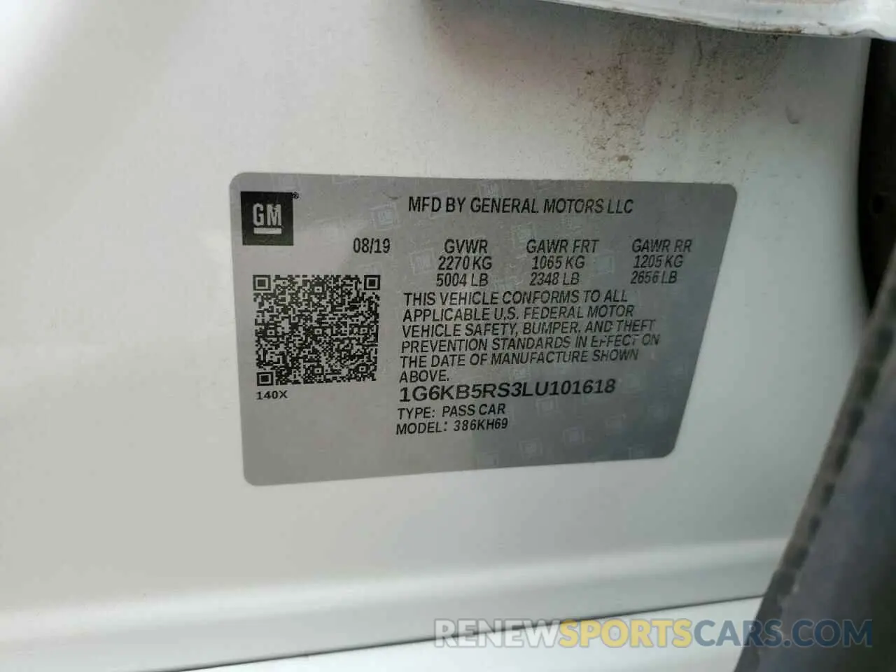 12 Photograph of a damaged car 1G6KB5RS3LU101618 CADILLAC CT6 2020