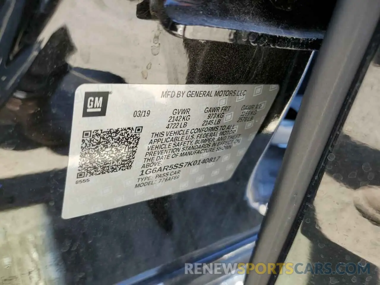 15 Photograph of a damaged car 1G6AR5SS7K0140817 CADILLAC CTS 2019